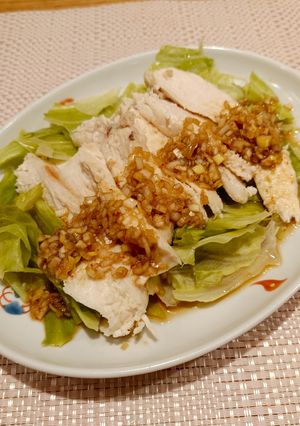 鶏胸肉とキャベツの蒸し鶏ピリ辛ねぎダレ-レシピのメイン写真