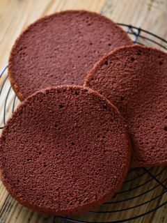 ふわふわしっとり♡チョコスポンジケーキ♪-レシピのメイン写真
