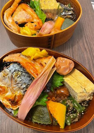 鮭味噌漬と塩鯖弁当🍱浅漬添え-レシピのメイン写真
