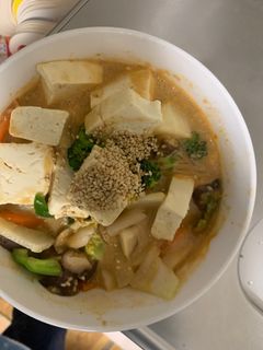 お一人様梅ウスタークリーム味豆腐野菜炒め-レシピのメイン写真