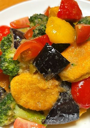 チキンナゲットと彩り野菜の和風和え-レシピのメイン写真