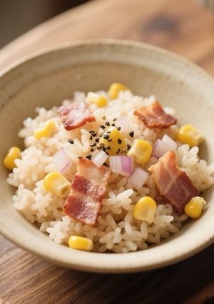 ベーコンとコーンの洋風炊き込みごはん-レシピのメイン写真