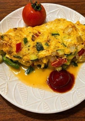 彩り🍅夏野菜オムレツ-レシピのメイン写真