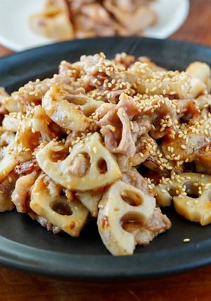 豚こま・レンコン・甘味噌のごままぶし☆-レシピのメイン写真