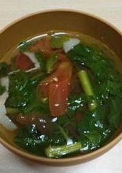 春菊とトマトのコンソメスープ-レシピのメイン写真