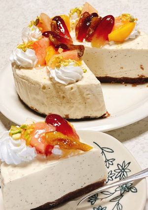 桃と紅茶のレアチーズケーキ-レシピのメイン写真