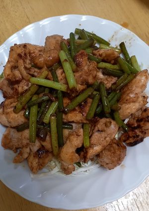 鶏肉の茎にんにく炒め❗-レシピのメイン写真