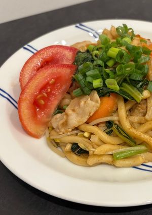 簡単なのに絶品！鰹香るワンパン焼きうどん-レシピのメイン写真