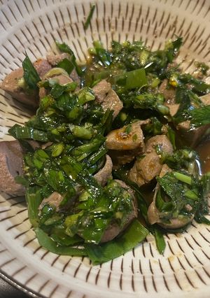 とろ豚レバしゃぶニラだれと塩ごま油-レシピのメイン写真