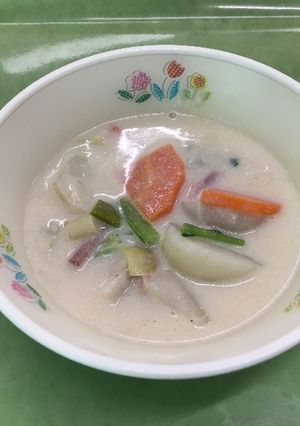 かぶねぎクリームスープ【柏市学校給食】-レシピのメイン写真