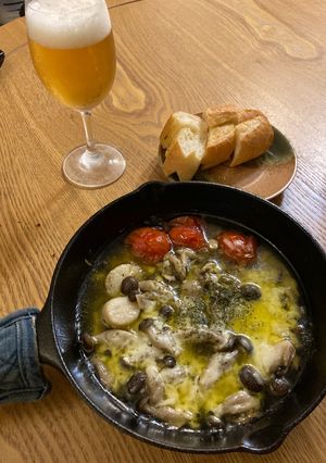きのことトマトとホタテのアヒージョ-レシピのメイン写真