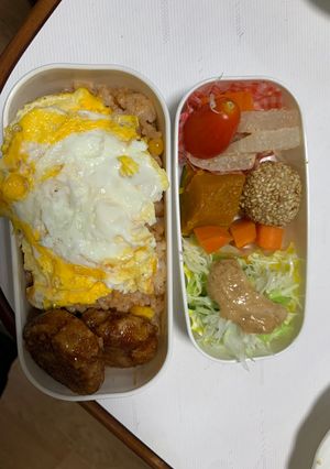 全てレンジ簡単中華風オイオムライス弁当-レシピのメイン写真