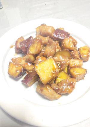 さつまいもと豚肉の甘辛炒め-レシピのメイン写真