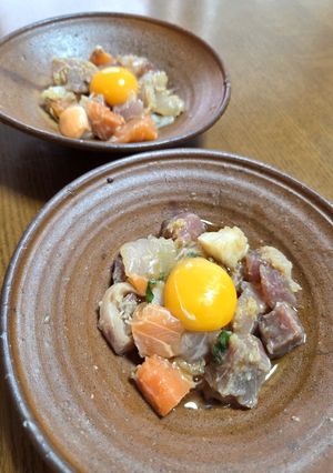 お刺身の切り落としで！ 海鮮ユッケ-レシピのメイン写真