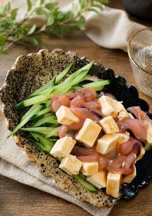 火を使わない◎塩辛クリームチーズ-レシピのメイン写真