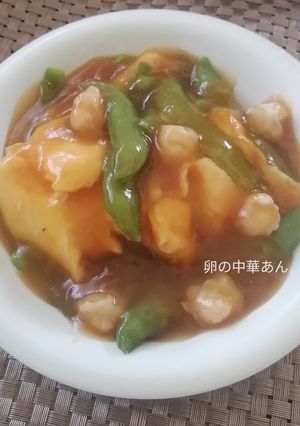 スナップエンドウとエビの中華あんかけ-レシピのメイン写真