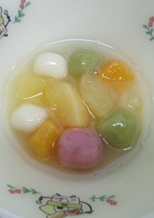 【学校給食】３色フルーツ白玉-レシピのメイン写真