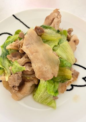 豚こまとレタスの塩炒め-レシピのメイン写真