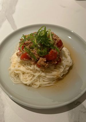 ツナトマト素麺-レシピのメイン写真
