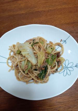 鯖味噌煮缶のパスタ-レシピのメイン写真