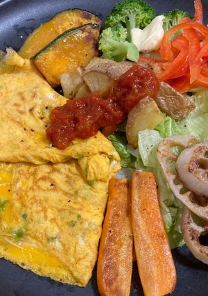 皮付きじゃがいもの揚げ焼き 生野菜、焼き野菜-レシピのメイン写真