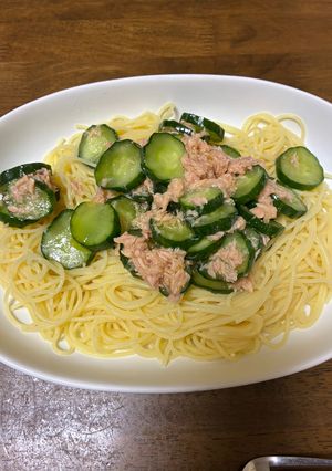 ツナときゅうりの冷製パスタ-レシピのメイン写真