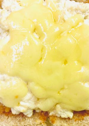 デザート的な豆腐納豆チーズのオープンパン-レシピのメイン写真