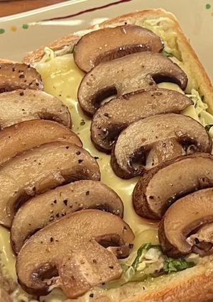 マッシュルーム🍄🟫とキャベツのトースト🍞-レシピのメイン写真