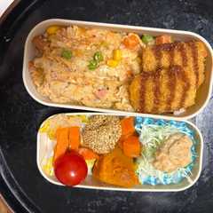 รูปของ レンジ簡単洋風イタリアンキムチ炒飯弁当