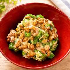 รูปของ オクラと納豆ツナのポン酢和え