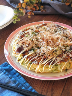 キャベツ卵無し☆玉ねぎと竹輪のお好み焼き-レシピのメイン写真