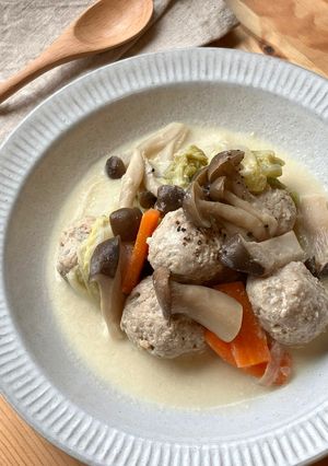 白菜と肉団子のミルク煮-レシピのメイン写真
