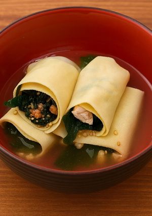 簡単朝ごはん！豆腐皮で食べるお茶漬け-レシピのメイン写真