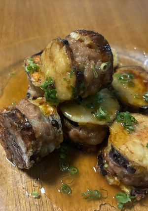 肉汁ジュワ！サクサク絶品ナスの餡かけ挟み焼き-レシピのメイン写真