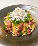 ホタルイカとこんにゃく麺の和風パスタ風