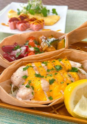 ささみのチーズ挟み&根菜のペーパー焼き-レシピのメイン写真