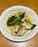 鶏肉と小松菜のオイスター炒め