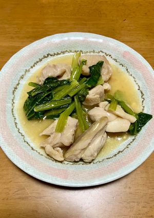 鶏肉と小松菜のオイスター炒め-レシピのメイン写真