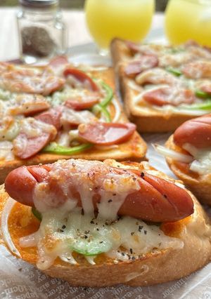 ポキポキウィンナーでピザトースト-レシピのメイン写真