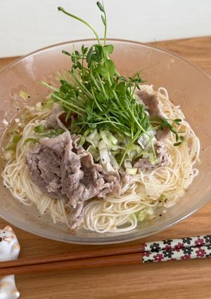 【冷製】ねぎ塩豚ばらそうめん-レシピのメイン写真