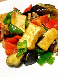夏野菜と厚揚げのみそ炒め-レシピのメイン写真
