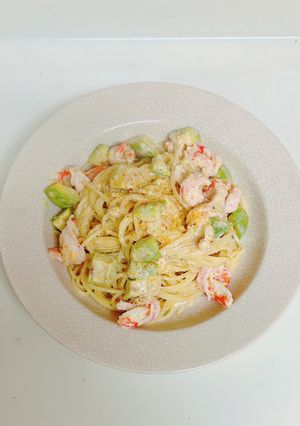 ほやパウダークリームパスタwith🦐🥑-レシピのメイン写真