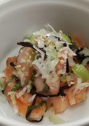 サーモンの塩昆布和え-レシピのメイン写真