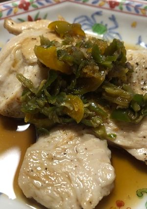 鶏胸肉　ソテーの青唐辛子醤油かけ-レシピのメイン写真
