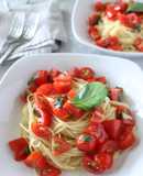 フレッシュイタリアントマトの冷製パスタ