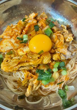 ピリ辛！豚キムチビビンそうめん-レシピのメイン写真