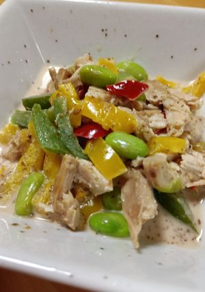 パプリカと鶏肉のごま和え-レシピのメイン写真