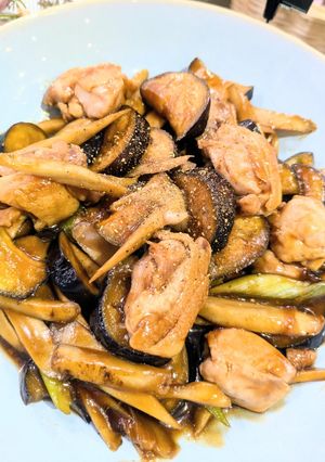 鶏肉と茄子とごぼうの山椒焼き-レシピのメイン写真