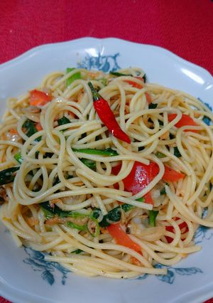 小松菜1束活用したあさりのパスタ-レシピのメイン写真
