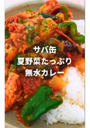 夏野菜とサバの味噌煮缶の無水カレー-レシピのメイン写真